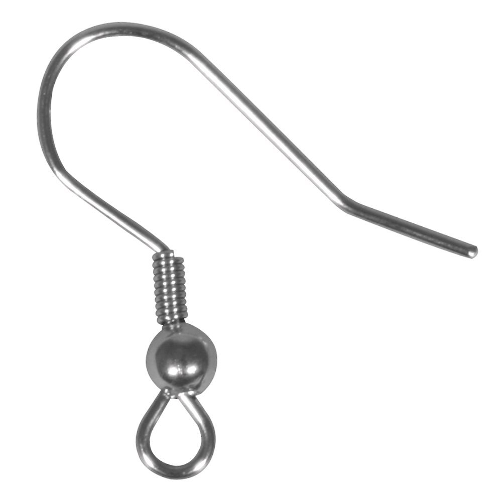 RAYHER Stainless Steel Earhooks 20 mm Self-Service Bag/Pack of 4 Hobby 2217321 Platinum