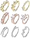 LOLIAS 9Pcs 20G Edelstahl Nasenringe Hoop für Frauen Männer Gepflastert CZ Süße Knorpel Helix Ohrringe Hoop Piercing für Nase Ohr Vergoldet Versilbert