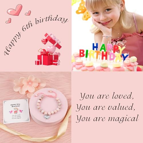 Sereney Birthday Gifts for Girls, Beaded Bracelets as 1 3 4 5 6 7 8 9 10 11 12 13 15 16 Year Old Birthday Gift, Adjustable Stone/Pearl Bracelet as Happy Birthday Gifts for Daughter Granddaughter Niece3