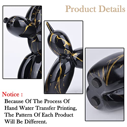 Black Balloon Dog Sculpture Modern Art Balloon Dog Statue Black Balloon Dog Figurines Animal Decor Resin Handmade Ornament Home Decor Accents Suitable For Desktop Living Room Office Study Shelf Decor #TOP3