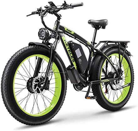 KETELES K800 2000W 23AH Electric Bike for Adults, 26'' All Terrain Fat Tire Beach Snow Electric Bicycle Dual Motor Removable Battery Up to 30MPH Mountain Ebikes Hydraulic Disc Brake Electric City Bike