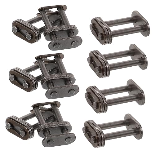 Sosoport 10pcs Steel Chain Buckle Double Row Chain Connector Links for Bike Quick Release Buckle