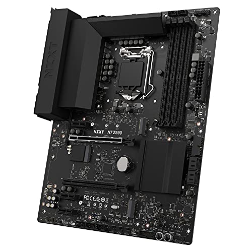 Nzxt-N7-Z590-N7-Z59XT-B1-Conjunto-de-Chips-Intel-Z590-Soporta-CPUs-de-11a-generacion-Placa-Base-para-Juegos-ATX-Escudo-de-ES-Integrado-Conectividad-WiFi-6E-Bluetooth-V52-Negro