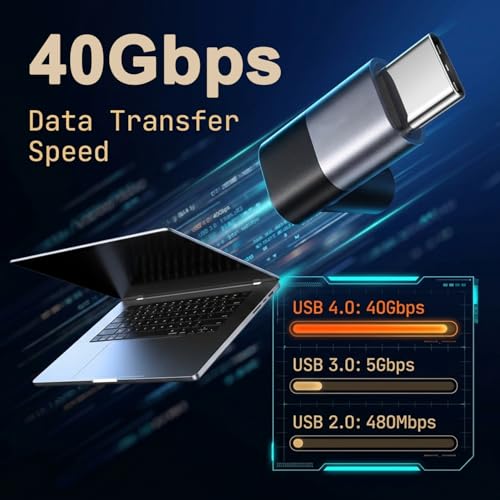 Image of Verilux 2Pcs 90 Degree USB C to USB C Adapter, Type C Male to Female with 100W Fast Charging & 20Gbps Data Transfer with 4K@60Hz Display Support for iPhone 17 /16 /15, MacBook, Steam, Switch, Laptop