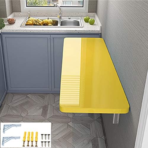 Wall Mounted Folding Workbench - Space-Saving Drop-Leaf Table, Collapsible Computer Desk for Writing & Crafting, Easy to Clean, Perfect for Home, Office, Kitchen & Dining