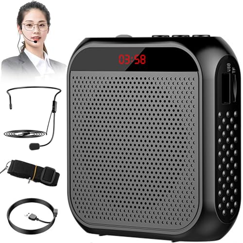 masoe Mini Amplificador de Voz Portátil Recargable, Bocina Portátil para Cintura, con Altavoz Bluetooth y Micrófono. para Profesores, Cantantes,...
