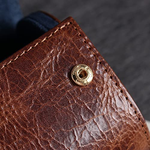 Image of Genuine Napa Leather Watch Roll Travel Case for 3 Watches - Travel Watch Rolls and Leather Watch Display Cases with Velvet Interior - Watch Storage Organizer Men's
