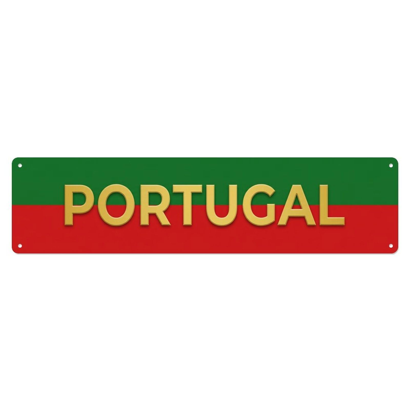 Vintage Portugal Flag Pattern Metal Tin Sign