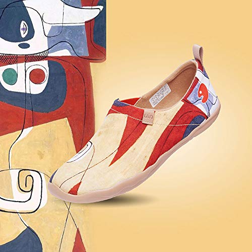 UIN Men's Walking Travel Shoes Slip On Canvas Casual Loafers Lightweight Comfort Art Painted Fashion Sneaker The Puzzle (11)2