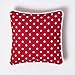 HOMESCAPES Housse de Coussin Rouge à Pois en Coton, Housse de Coussin décoratif 30x30 cm
