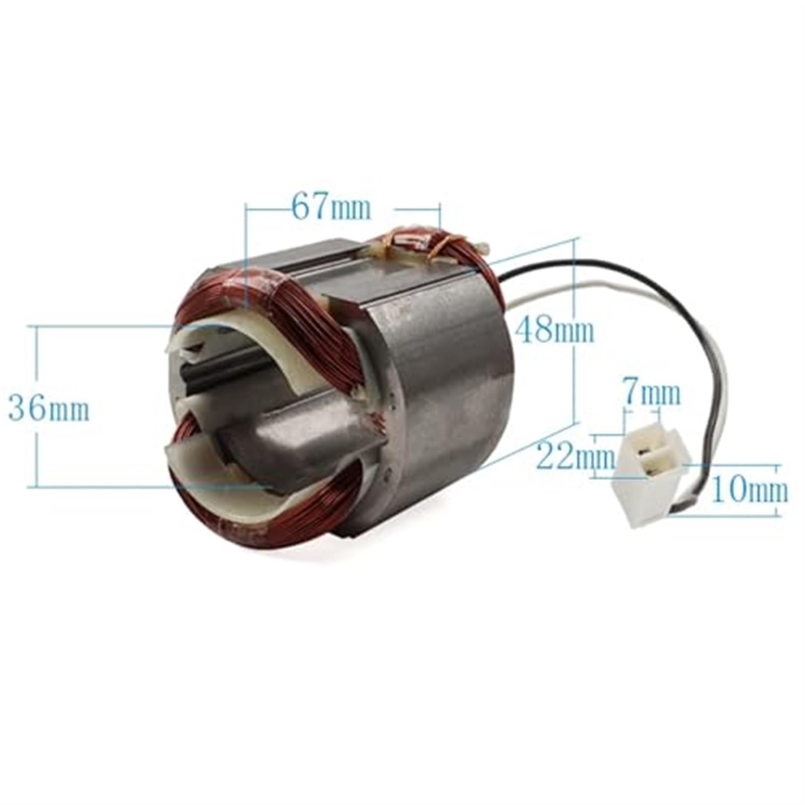 Accesorios de Armadura de Rotor de 220-240V HR2810, for makita, reemplazo de Bobina de estator de Anclaje de Armadura de Rotor de Martillo HR2810 Rotor del Motor(Black with Bearing)