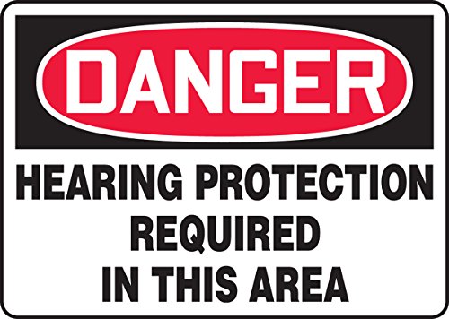 Panneau danger hearing protection en vinyle durable Accuform haute résistance