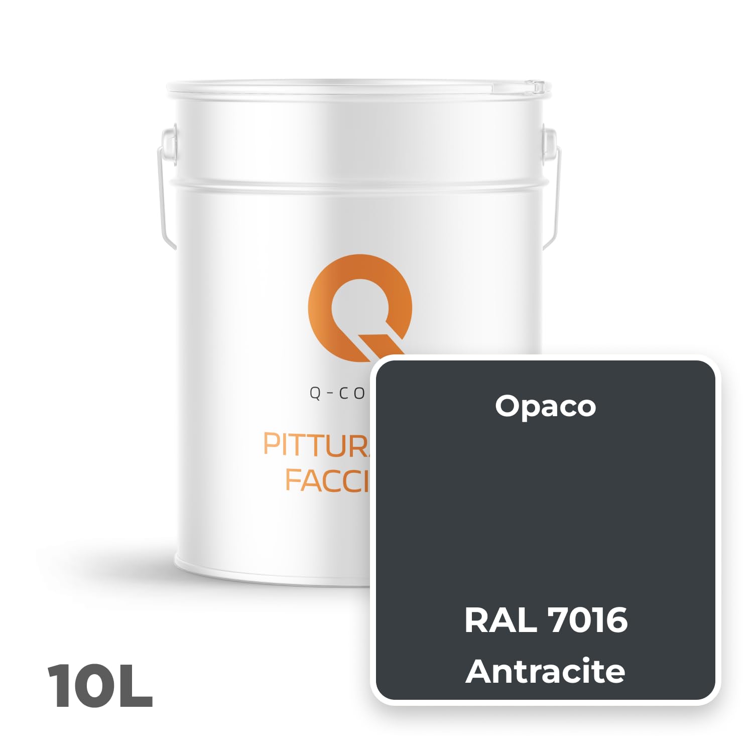 Pittura per facciate 10 L Grigio grafite 7016 | pittura a resina siliconica per esterni | vernice murale resistente alle intemperie