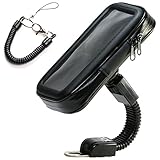 ADELPHOS-04s バイク スマホ ホルダー 防水 スマホホルダー ミラー スタンド 8mm 10mmスマートフォン 携帯 バイク用 オートバイ GPSナビ カメラ マウント iphone HUAWEI GALAXY Xperia android 角度調整 多機種対応 強力固定 360度回転 振れ止め 落下防止ワイヤー 製品保証3ヶ月付 (XL, 黒)