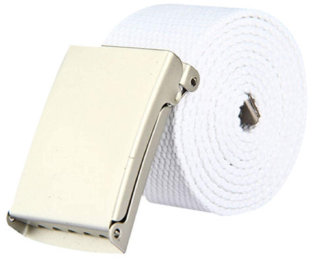 The Leather Emporium Unisex Plain Webbing Canvas Belt To 38" - White