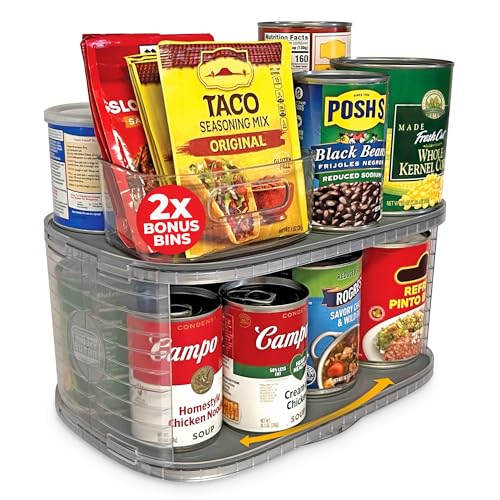 Mighty Susan 2-Tier Lazy Susan Pantry Organizer – Steel Reinforced Turntable for Kitchen Cabinets & Pantry Storage – Hea - Detailed View