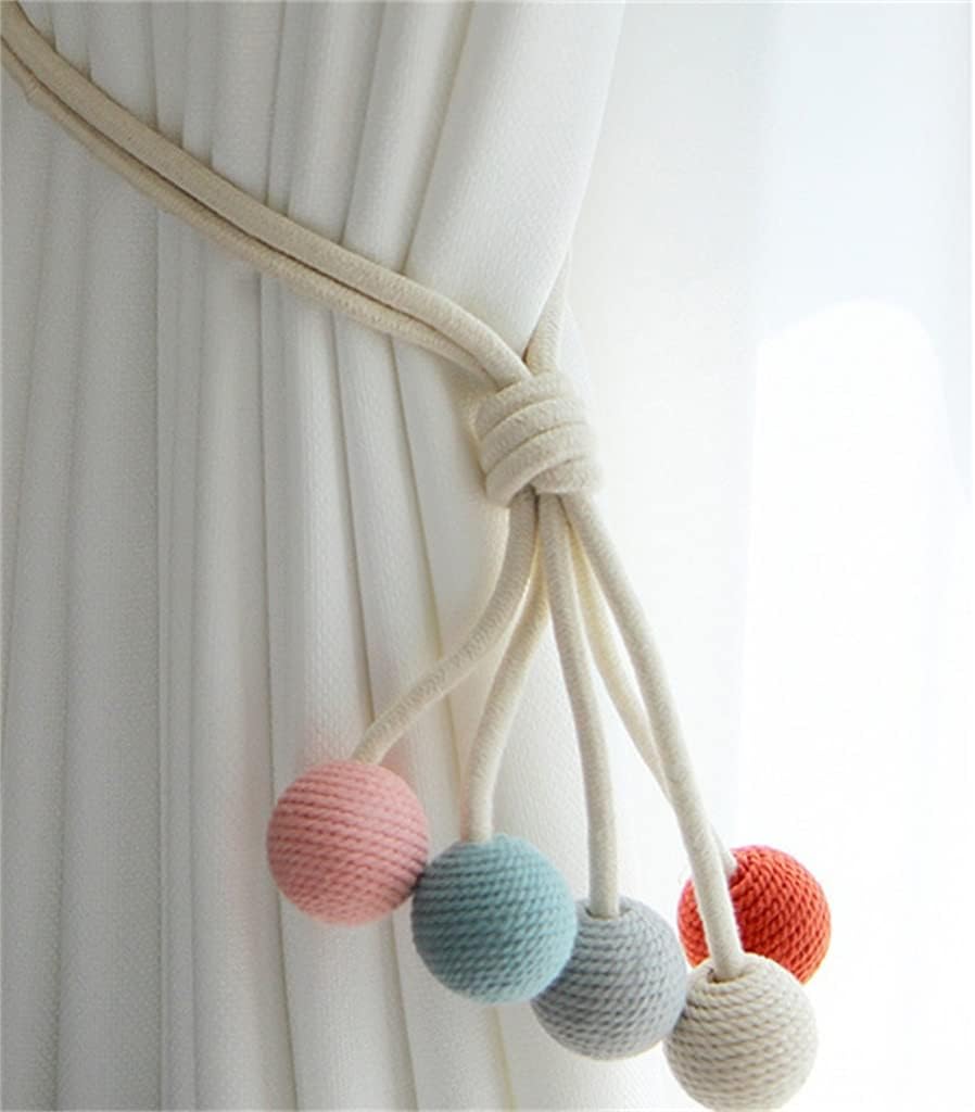 FMURY Perforated Magnetic Curtain Tie Yarn Tie Tie Rope Hook Storage Tie Rope Decoration
