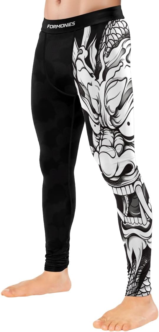 FORMONIES Samurai Men’s MMA Spats – Compression Grappling Pants for BJJ No-Gi Jiu Jitsu & Combat Training