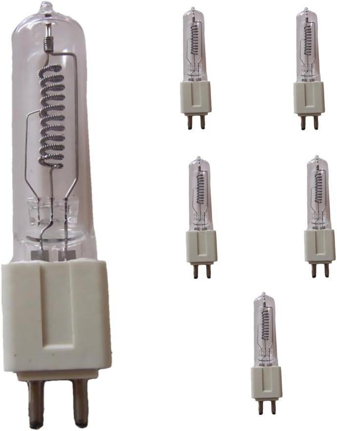 6 Pack EHG 750W 120V G9.5 Base T6 Halogen Bulb, Stage Studio Bulb