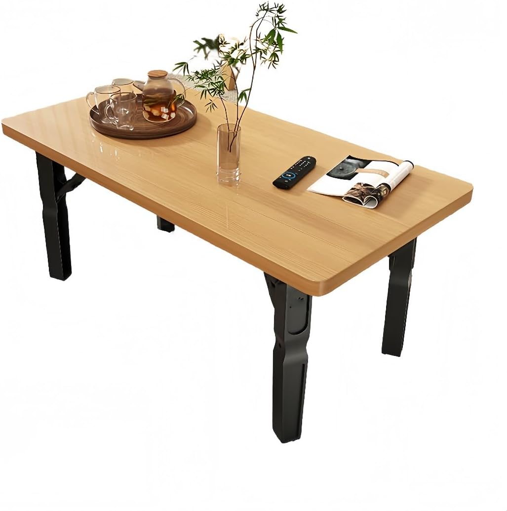 Andulaの折りたたみ瞑想テーブル、日本のロータータの低脚、シンプルな木製ティー、多機能の小さな床ティーコンピューターデスク (ナ