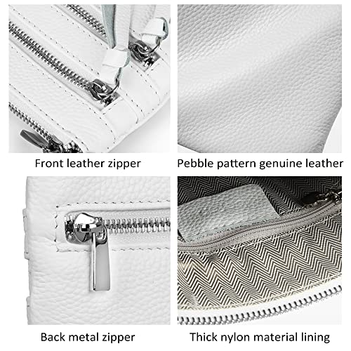 Image of befen Small Genuine Leather Crossbody Purses for Women Trendy Travel Shoulder Handbags with Multiple Zipper Pockets