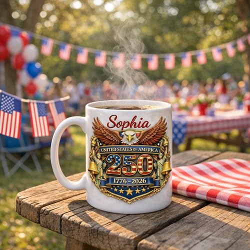 Taza personalizada conmemorativa 250 años 11 oz cerámica miniatura 3