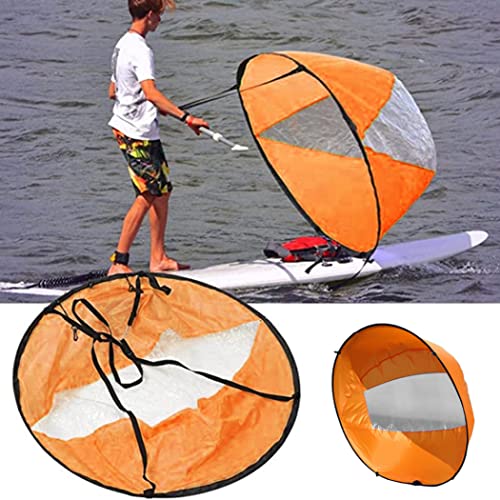 Kayak Wind Sail, 42inch Foldable Kayak Wind Paddle, Portable Kayak Downwind Sail with Clear Window for Inflatable Boat Kayak Accessory