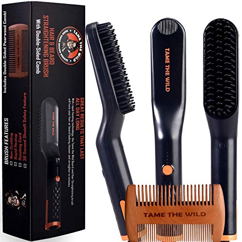 Tame's Easy Glide Beard Straightener - Fast Anti-Scald Beard Straightening Comb - Ceramic