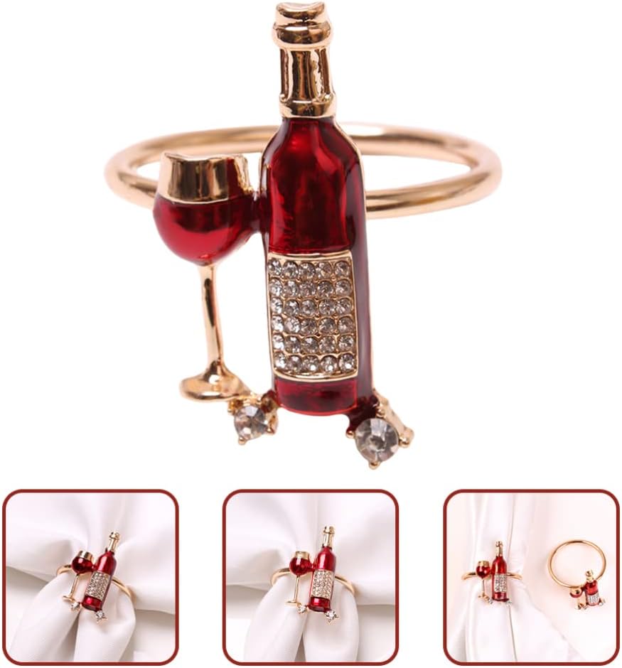 Hemoton Set of 4 Wear-Resistant Zinc Alloy Napkin Rings Decorative Serviette Buckles for Family Gatherings Dinner Parties Weddings and Kitchen Table Accessories 1.96X1.57X1.57 Inch