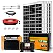 ECO-WORTHY 480W 12V 2 kW·h Solaranlage Komplettset Inselanlage Netzunabhängiges Kit: 4 Stücke 120W Solarmodul + 60A Laderegler + 1 Stücke 100Ah Lithiumbatterie + 1100W Wechselrichter