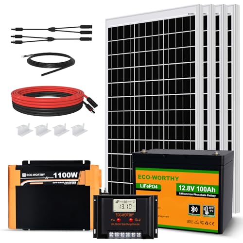 ECO-WORTHY 480W 12V 2 kW·h Solaranlage Komplettset Inselanlage...