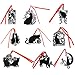 yueton Pack of 9 Creative Black Cat Metal Bookmark with Red Strap