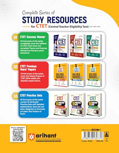 Image of Arihant Success Master CTET 2026 Paper 2 (Class 6-8) Maths & Science | Child Development & Pedagogy, Mathematics, Science, English & Hindi | ... Notes, 3000+ Exam-Based MCQs & Solved Papers