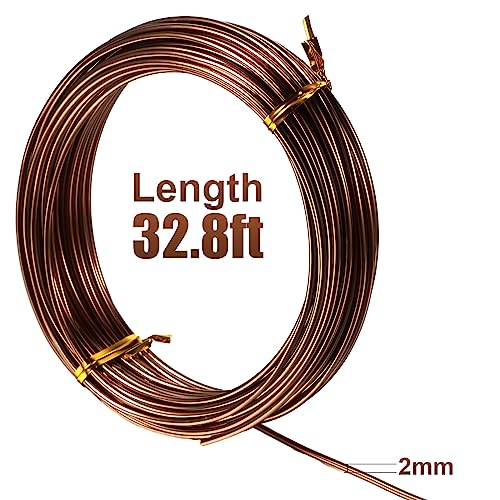 Image of TecUnite Aluminum Craft Wire for Sculpting Armature Bendable Craft Wire for DIY Jewelry Making(10 M X 2 mm,Coffee,1 Roll)