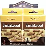 Fragancia de Sándalo Incienso Tulasi - Sandalwood - 4 cajas de 15 conos -