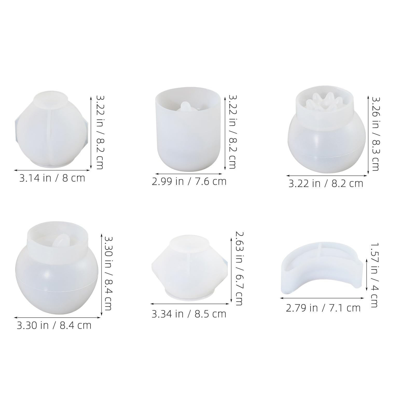 jojofuny Molde de Silicona para Gelatina y Chocolate 6 Piezas en Forma de Frutas Realistas, Superficie Antiadherente y Diseño Compacto Adecuado para Reuniones Familiares