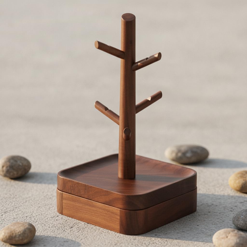 Présentoir à Bijoux en Bois, Branche, Finition brune, Présentoir décoratif, Installation facile, Pour petites entreprises, style to 1