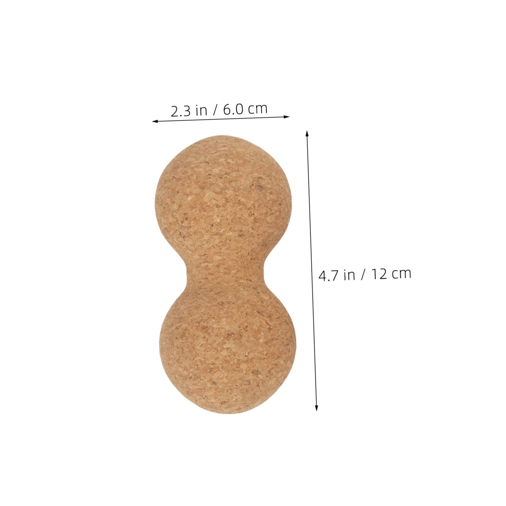 2 Bolas de Masaje de Corcho para Espalda y Pies, Forma de Cacahuete, Antideslizante, Herramienta de Relajación Muscular