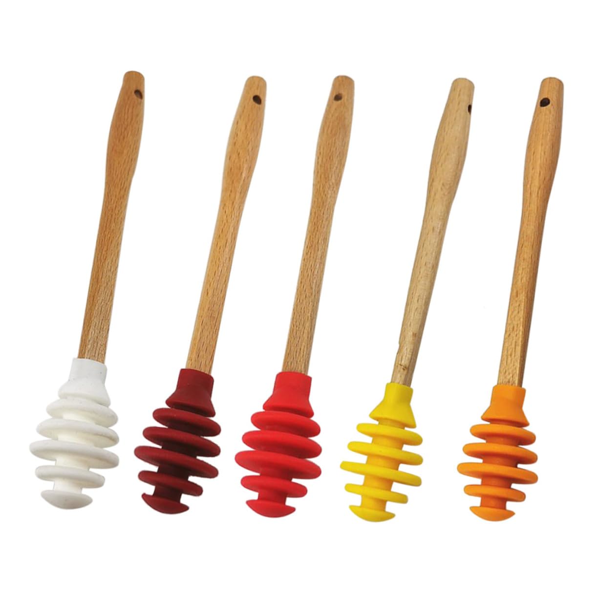 Ciieeo 5Pcs Silicone Honey Stirring Spoons Non Stick Syrup Dippers for Honey Pot Jar Easy to Clean Versatile for Syrups and Viscous Liquids Silicone Mixing