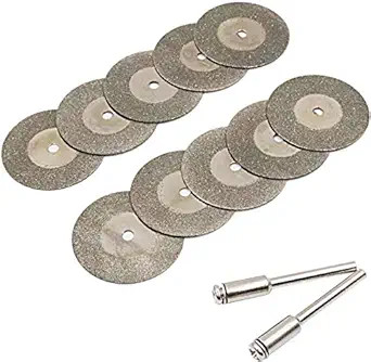 SWISSO Diamond Cutting Wheels Cutoff Saw Discs Wheel Cut Blades with Mandrel 3mm Rotary Tool Set