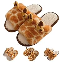 Giraffe Slippers for Women, Cute Plush 3D Giraffe Shaped Slippers for Kids & Adults Slippers Christmas Halloween Gifts