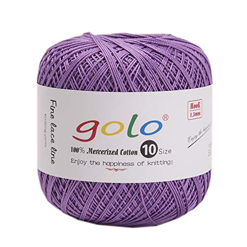 Image of golo Crochet Thread Yarn for Hand Knitting Lace Yarn Purple 663