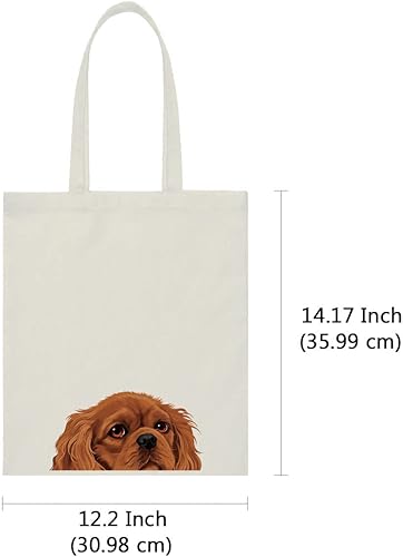Vista 27 de WIRESTER Bolsa de lona para mujeres y niñas, bolsa de playa, comestibles y viajes, lindo perro