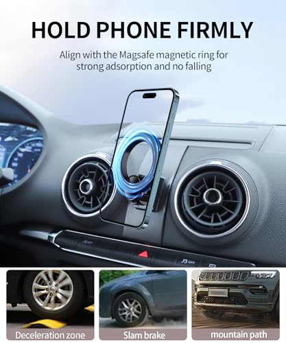 Car Phone Holder for Audi A3 / S3 / RS3 2014-2020 Accessories | Magsafe Magnetic Cell Phone Mount Clip Compatible with iPhone, 3D fit Stable Dashboard GPS Navigation Bracket Cradle Stand - Image 4