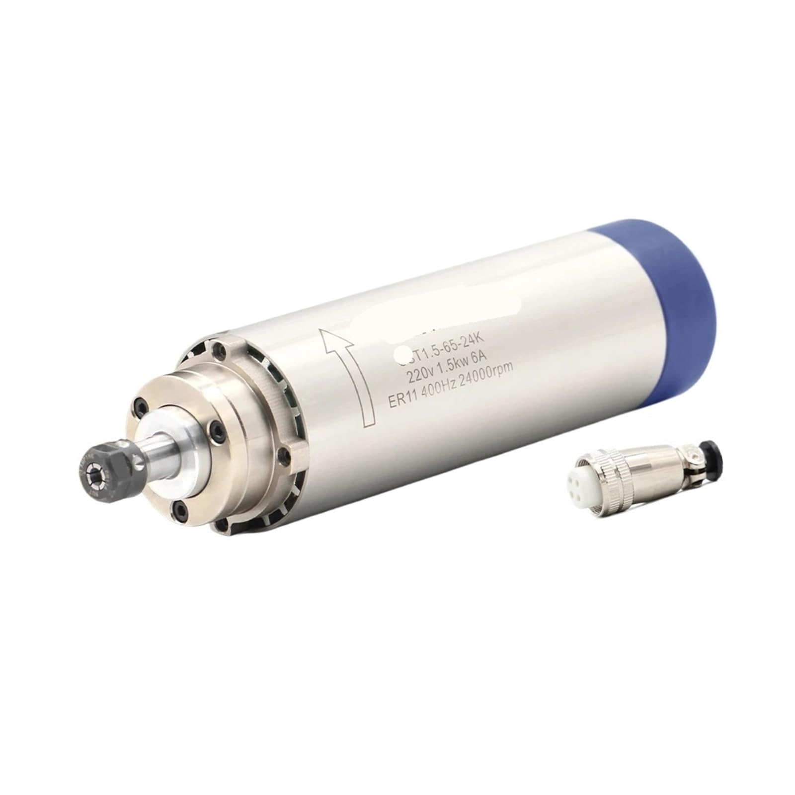 Evpeoetcpc 380V Air Cooled Spindle Motor, 1.5Kw Er11 4Pcs Bearings 24000Rpm Spindle Motor 110/220/ 65 * 204Mm Air Cooling 400Hz(380V)