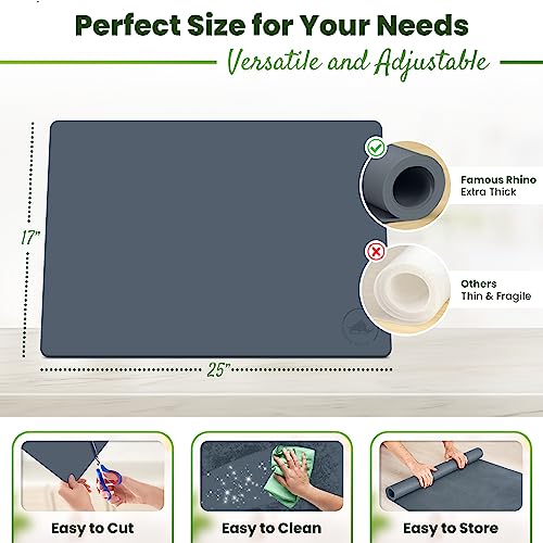 Image of Premium Silicone Mat 25 inch x 17 inch Multipurpose Cooking Mat Thick Heat Resistant, Kitchen Counter Mat Waterproof - Coffee Machine, Countertop Protector Air Fryer, Baking mat (Grey)