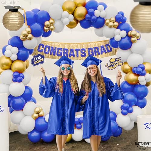 Image of Graduation Decorations 2026 | Blue and Gold Graduation Balloons Arch Set - Huge Pack of 70 | Congrats Grad Banner, Graduation Photo Props | Grad Party Supplies, Grad Party Decor | KatchOn