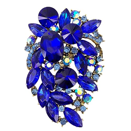 Image of SELOVO Rhinestone Statement Brooch Pin Flower Dress Accessory