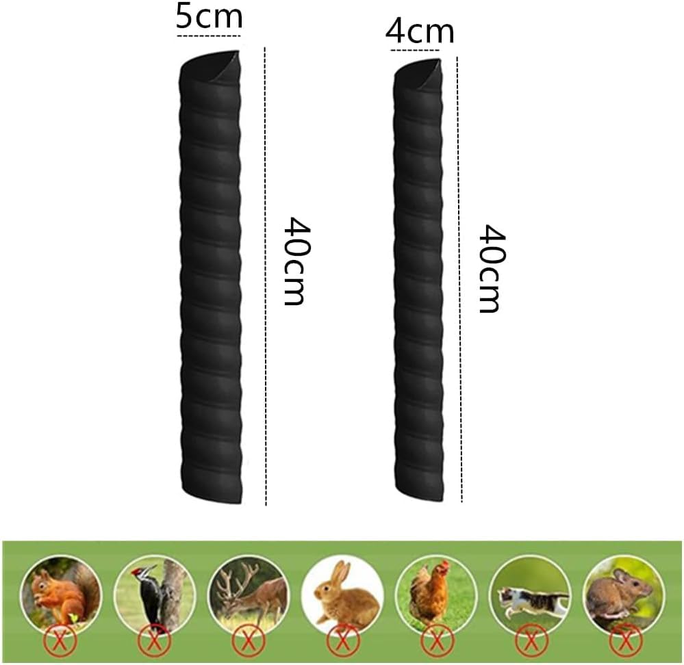 Lot de 6 protections pour tronc d'arbre, 2 tailles, noir