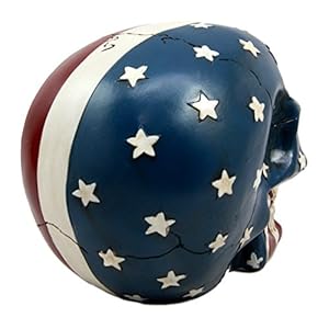 Ebros Patriotic US American Flag Star Spangled Banner Skull Decorative Figurine 5.5"Long Macabre Collectible Statue Historical Pride And Prejudice Freedom Decor of Skulls or Halloween Themed Sculpture Ebros Patriotic US American Flag Star Spangled Banner Skull Decorative Figurine 55Long Macabre Collectible Statue Historical Pride And Prejudice Freedom Decor of Skulls or Halloween Themed Sculpture